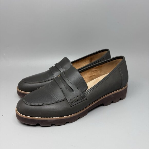 Vionic Cheryl II Womens Penny Loafers Sz 10 W Comfort Black Nappa Leather Shoes - Picture 3 of 9